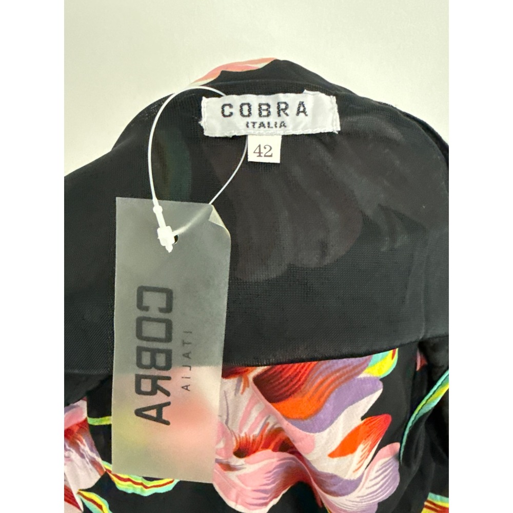 NWT Vintage Y2K Cobra Italia Tropical Floral Mesh Slip Dress IT 42 / US Small - Picture 3 of 5
